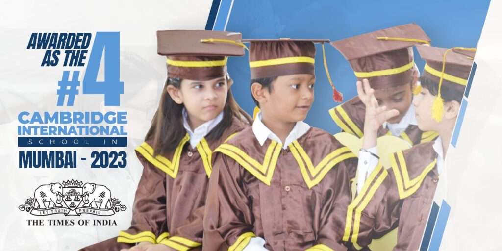 Best international schools in Mumbai awarded to-Panbai International School-Santacruz-east-andheri-bandra-bkc-kalanagar-sion-chembur-vile parle showing preschool students in graduating gowns and ranked as top ranked international school by times of india