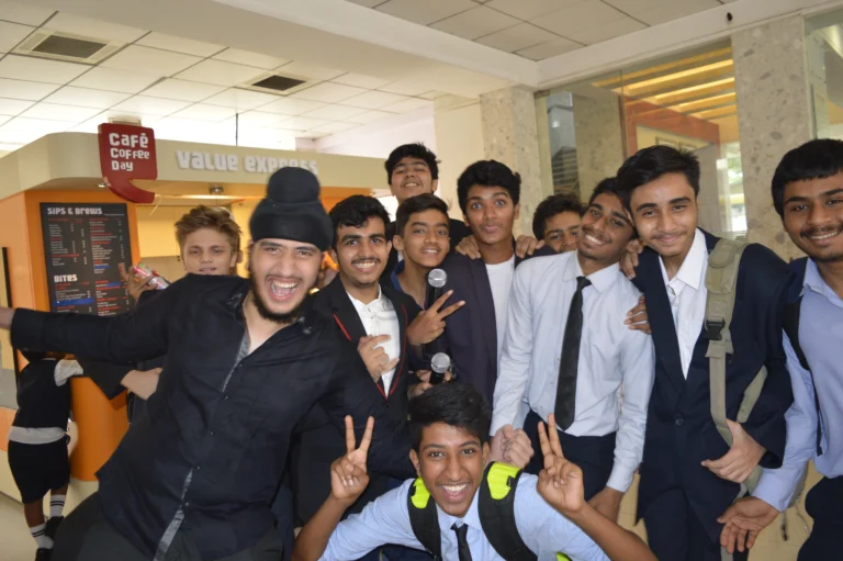 Grade 10 and A-Level students at Panbai International School celebrating their farewell in Mumbai.
