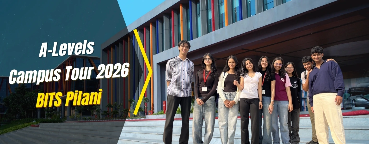 Panbai International School Mumbai A-Level students during campus tour at BITS Pilani, highlighting global exposure offered by the best A-Level school in Mumbai with Cambridge curriculum.