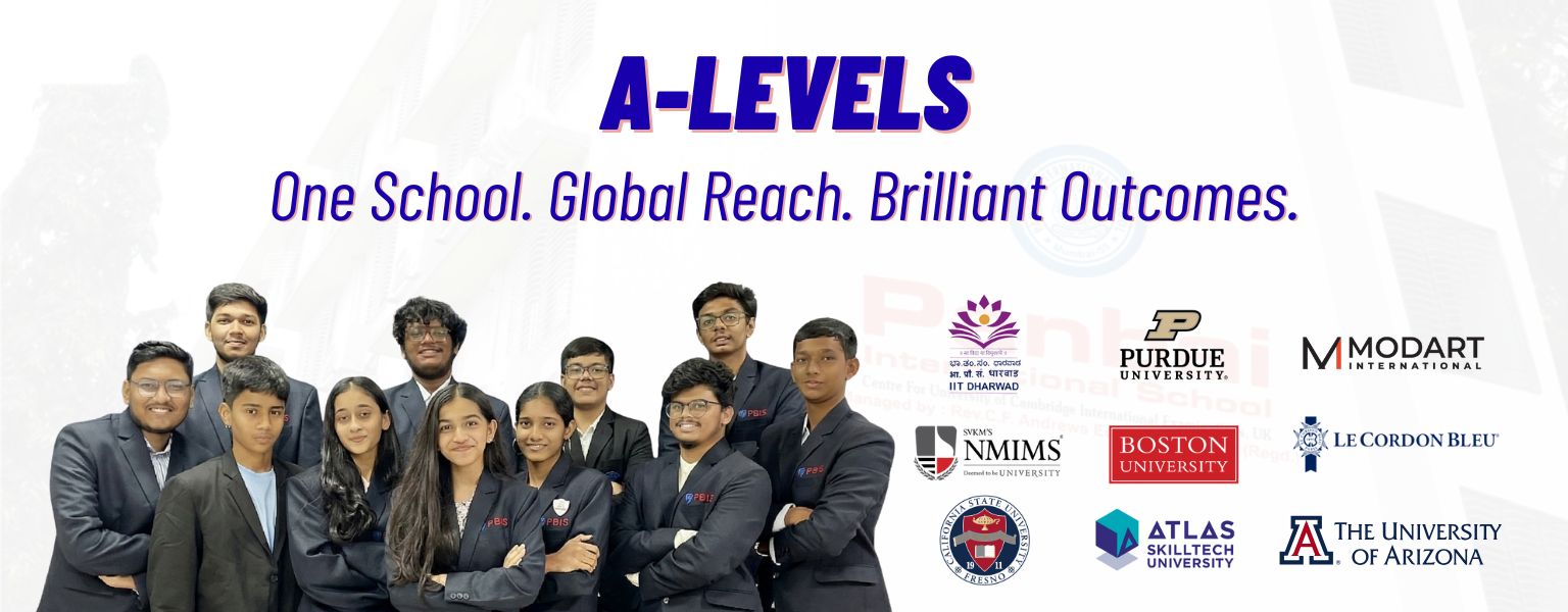 A-Level students at Panbai International School Mumbai with global university placements, preparing for international higher education.