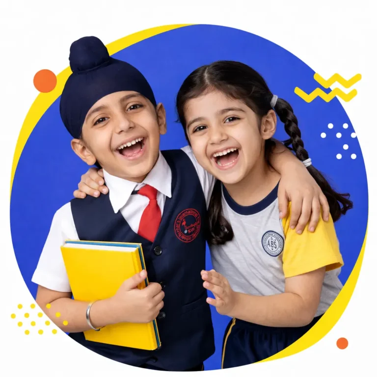 Two preschool children joyfully learning together at Flamingo Kids Preschool Santacruz