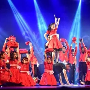 Students learning dance through Shiamak Davar's programme at Panbai International School